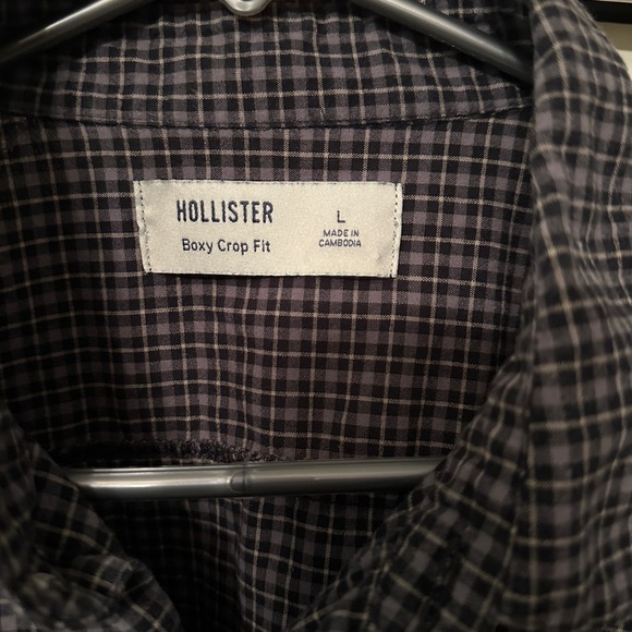 Hollister Men's Gray Plaid Button Down Shirt - Picture 2 of 3